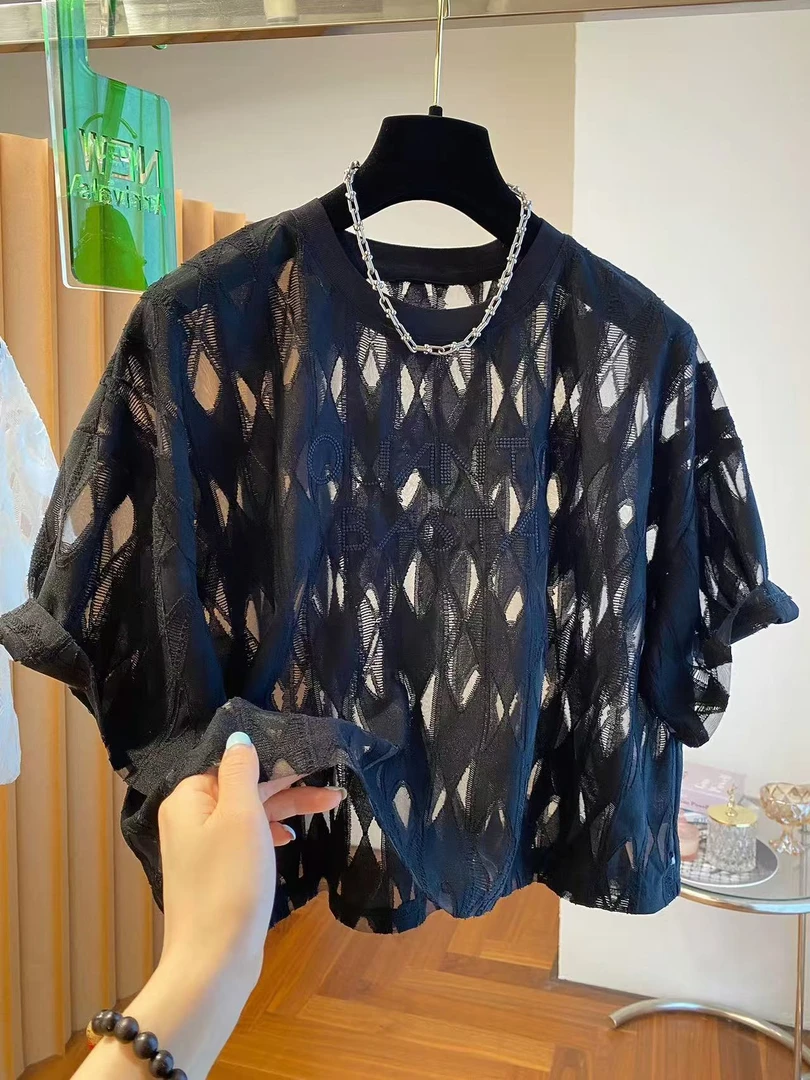 Manmi 设计款刺绣拼接短款上衣 7238（C8架）