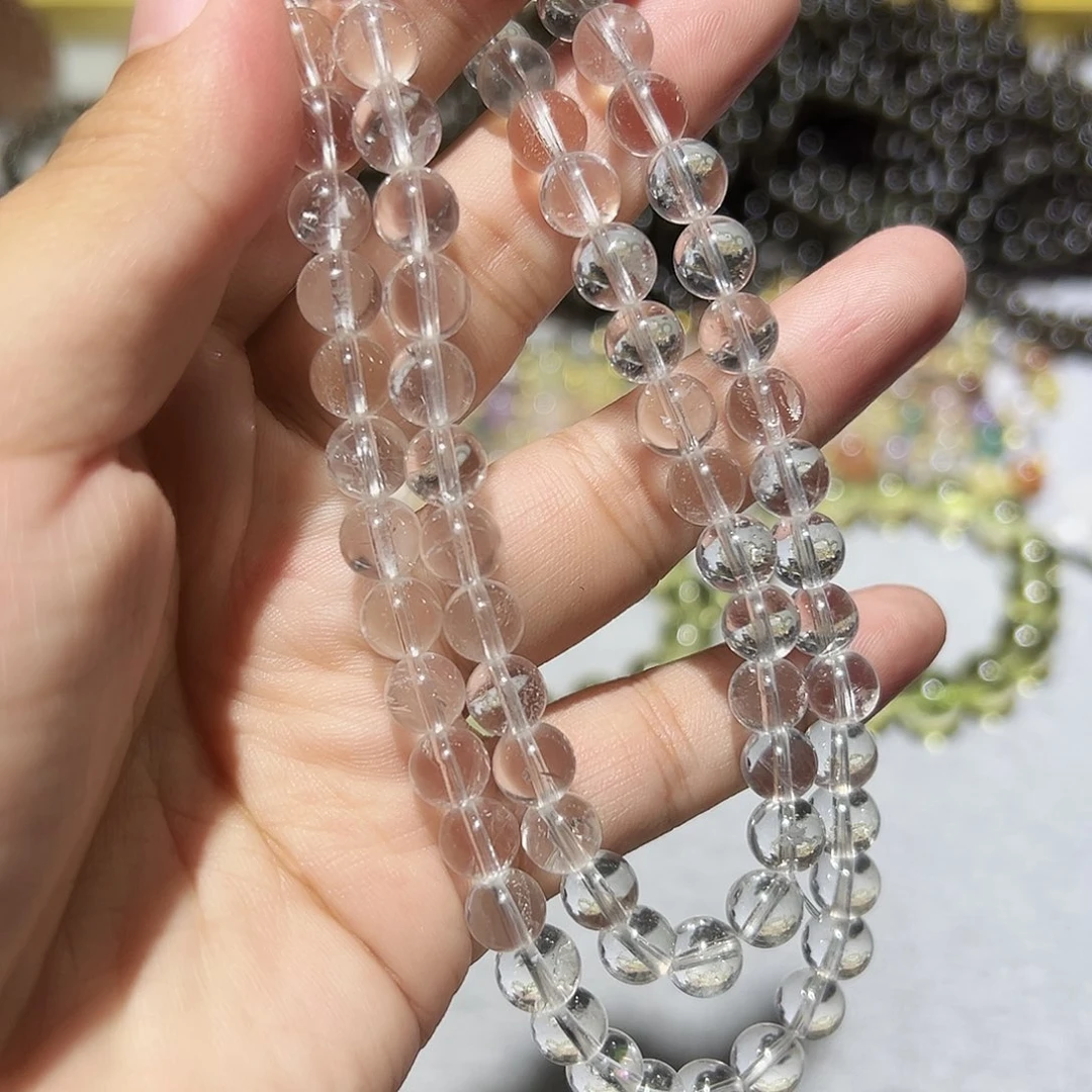 水晶手链未镶嵌喜马拉雅白水晶多圈8毫米4号