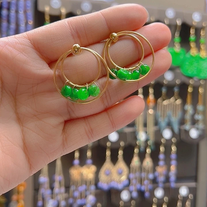 翡翠合金耳坠翡翠