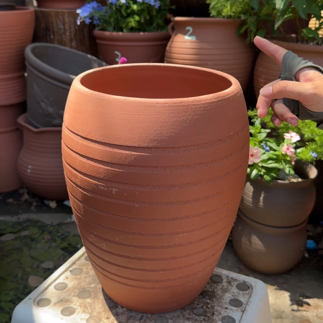 紫砂花盆口22高33宜兴紫砂