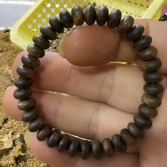 沉香碎屑沉香算盘珠单圈卡8沉水浮6克➕