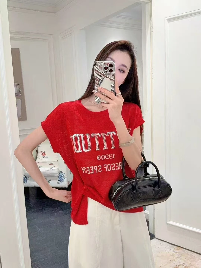 〖铃铛精选〗字母彩色短袖减龄时尚体恤