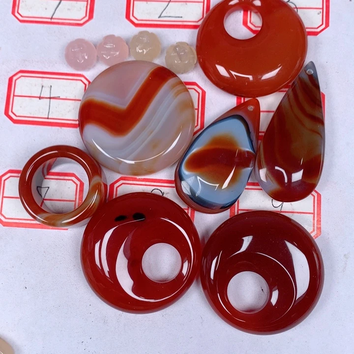 玛瑙/玉髓颈饰未镶嵌红***家