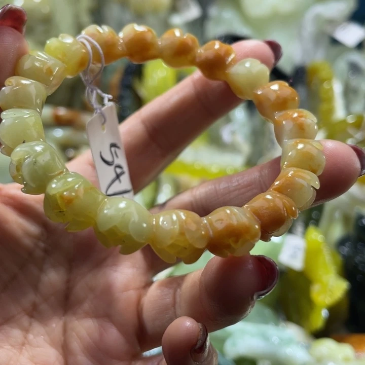 岫玉未镶嵌手镯54.55