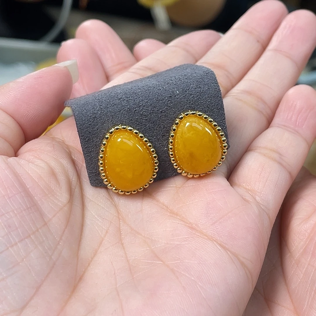 琥珀银S925镶嵌裸石多样性发其一h