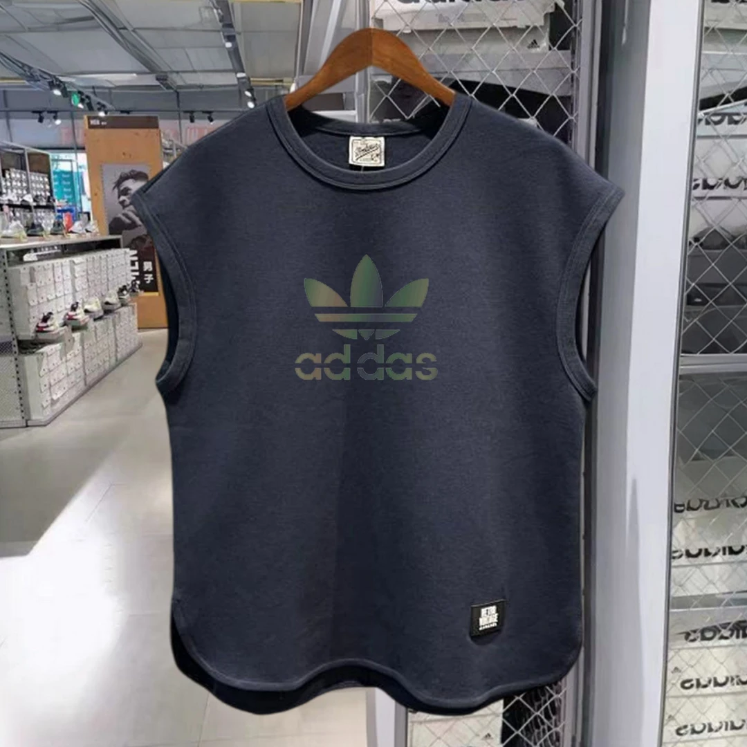 户外运动背心时尚夏季潮牌棉重磅百搭大码宽松无袖坎肩背心上衣