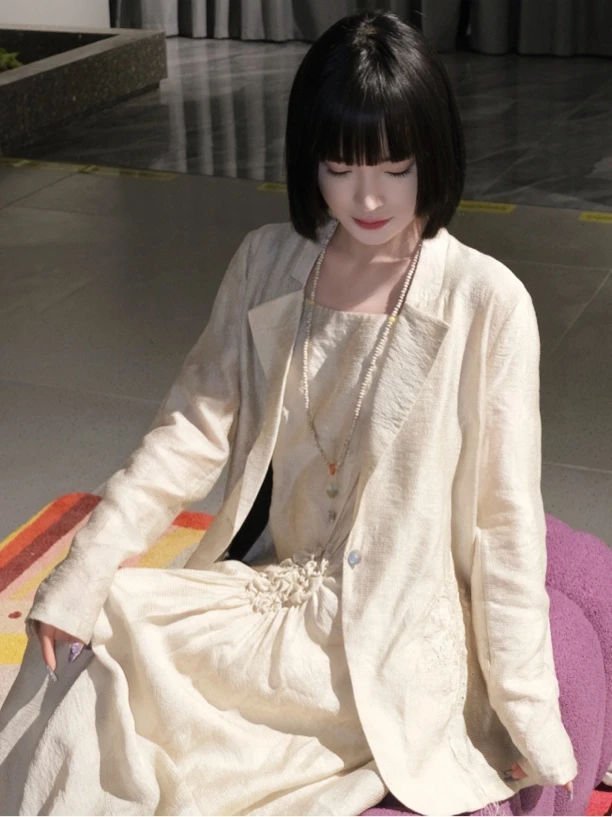 四時合序 个性小众款高奢复古休闲百搭西装外套女