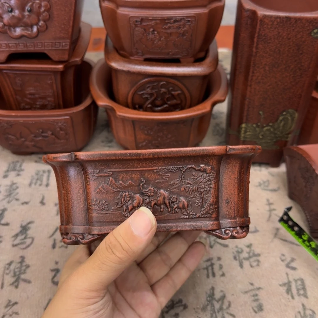 紫砂花盆宜兴紫砂正品13x9.5x5