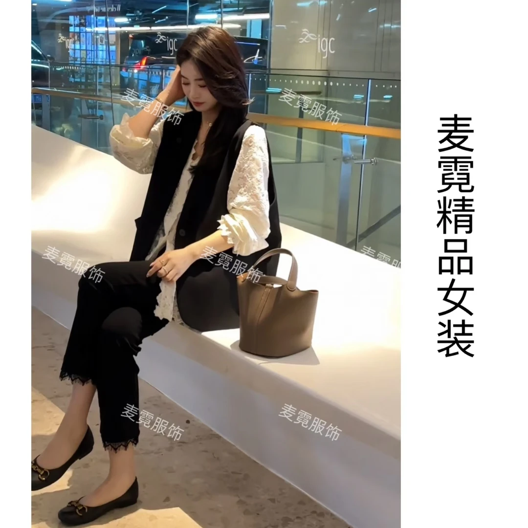 [麦霓严选]新款韩版时尚气质百搭显瘦无袖马甲9096