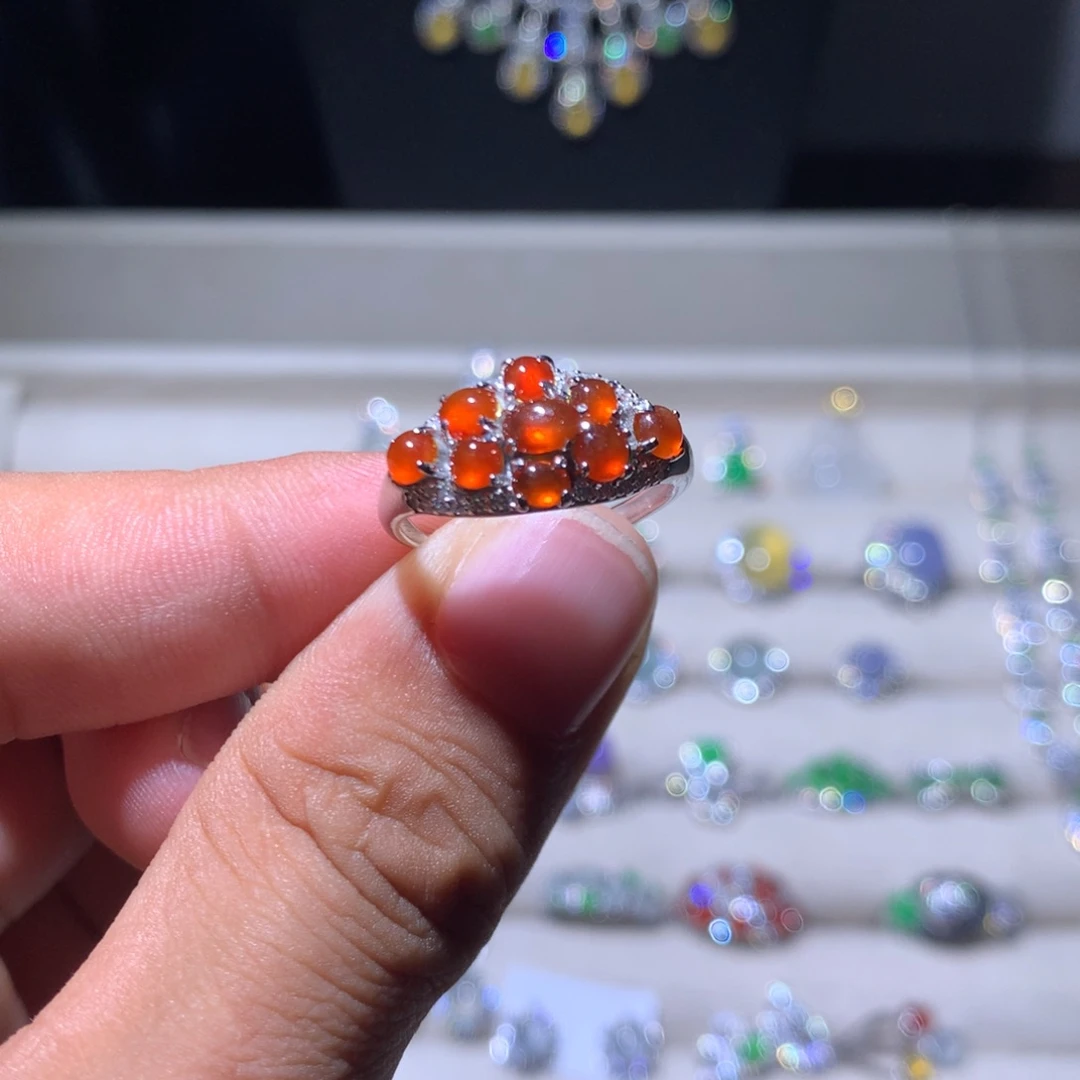 银S925镶嵌翡翠耳饰130