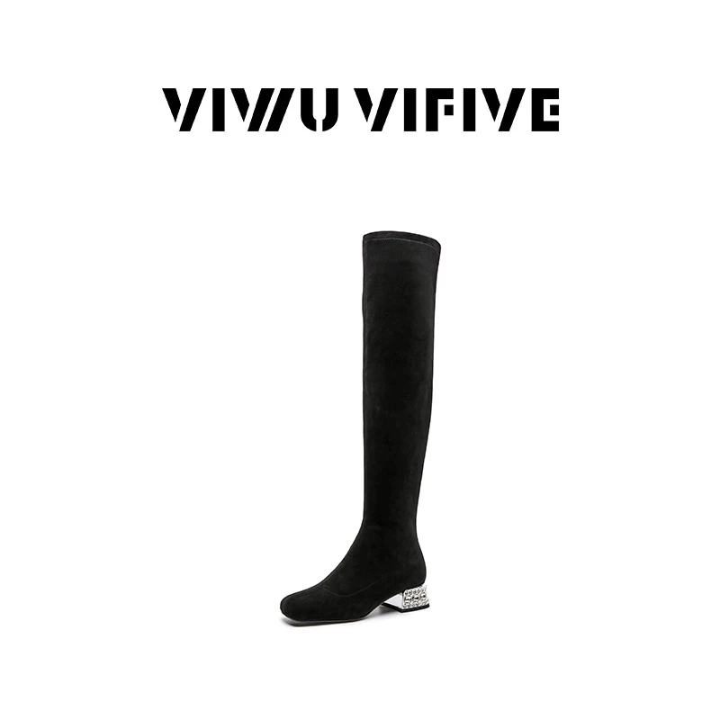 V5 VIWU.VIFIVE「漫步·靴」25新款欧若风弹力绒靴单里中跟矮跟