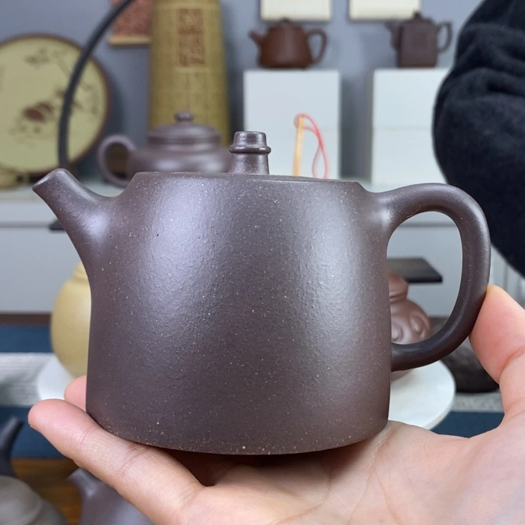 紫砂茶壶微瑕卡盖壶底一点230cc天青