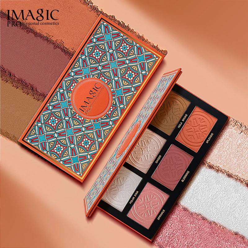 IMAGIC新品6色高光腮红修容提亮腮红阴影修容脸部综合盘新手彩妆