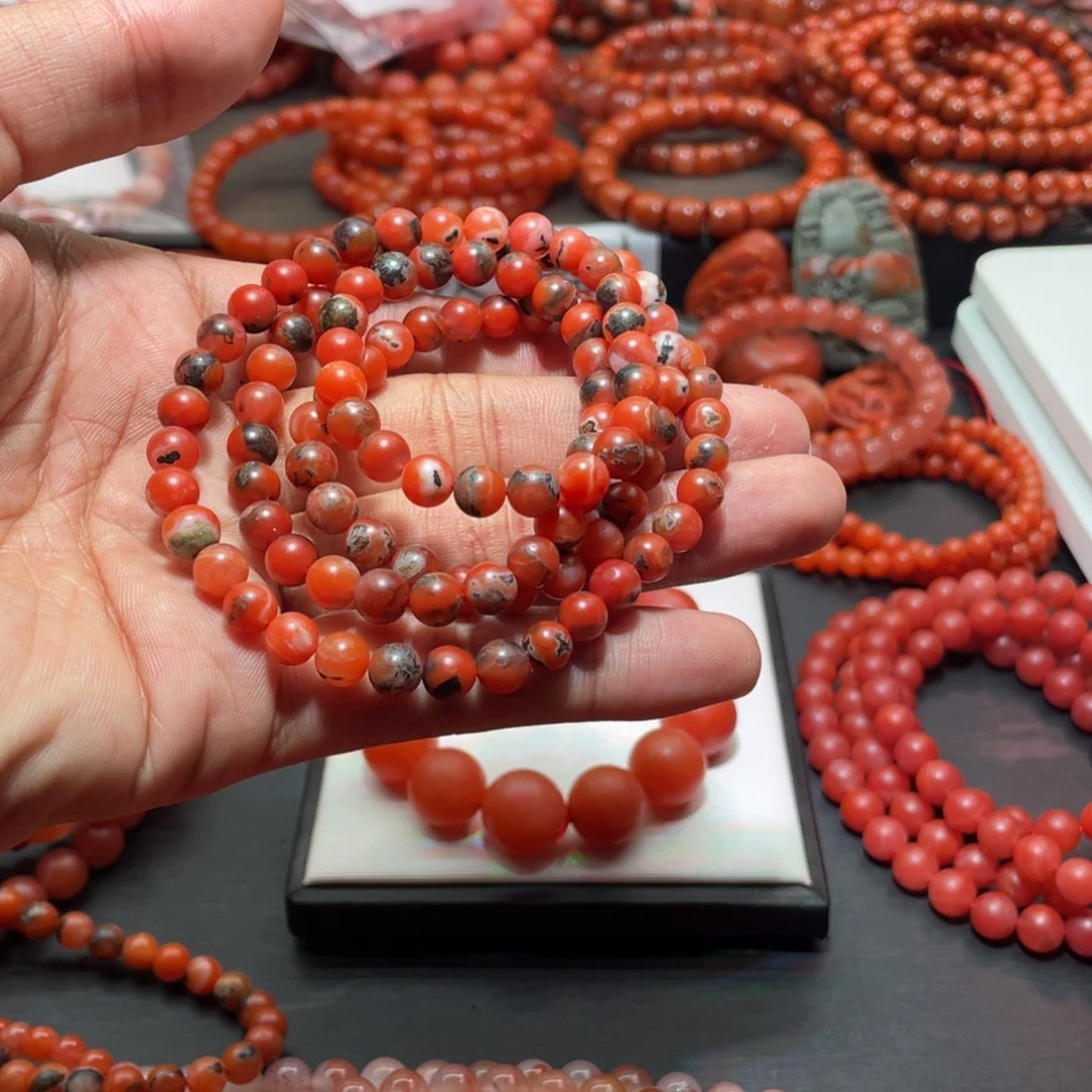 南红玛瑙手链未镶嵌