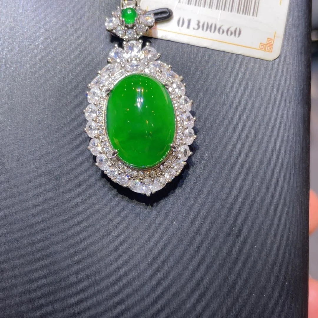 翡翠银S925镶嵌颈饰