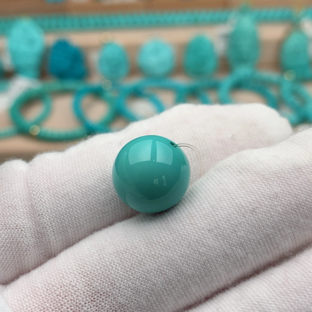 绿松石未镶嵌珠宝奇石12.8mm