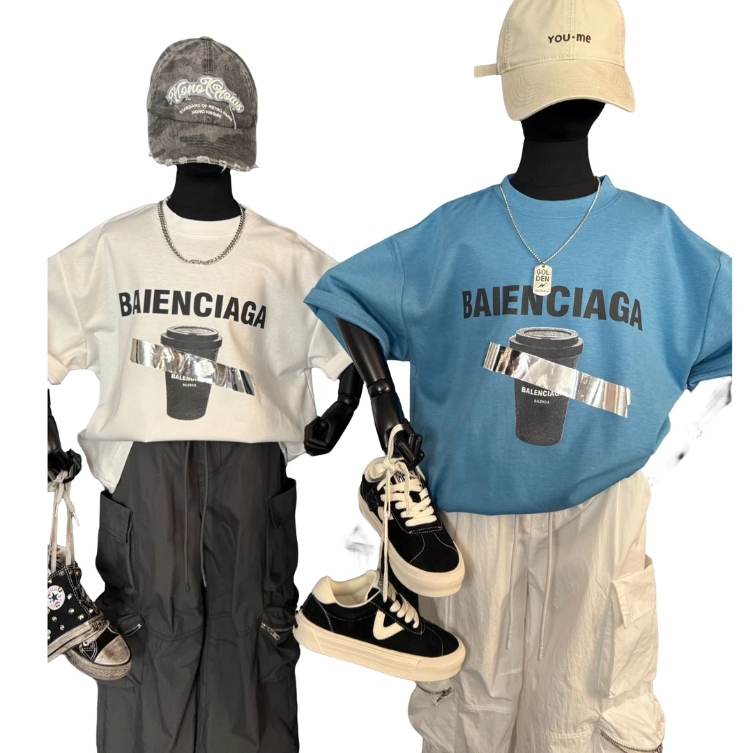 ZZY男宝中大童夏款潮酷风短袖T恤6-15岁潮牌插画印花短袖25807