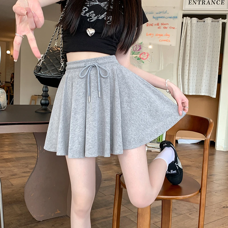 夏装新款大码女装时尚百搭防走光出游休闲A字显瘦短裙-ONL33770