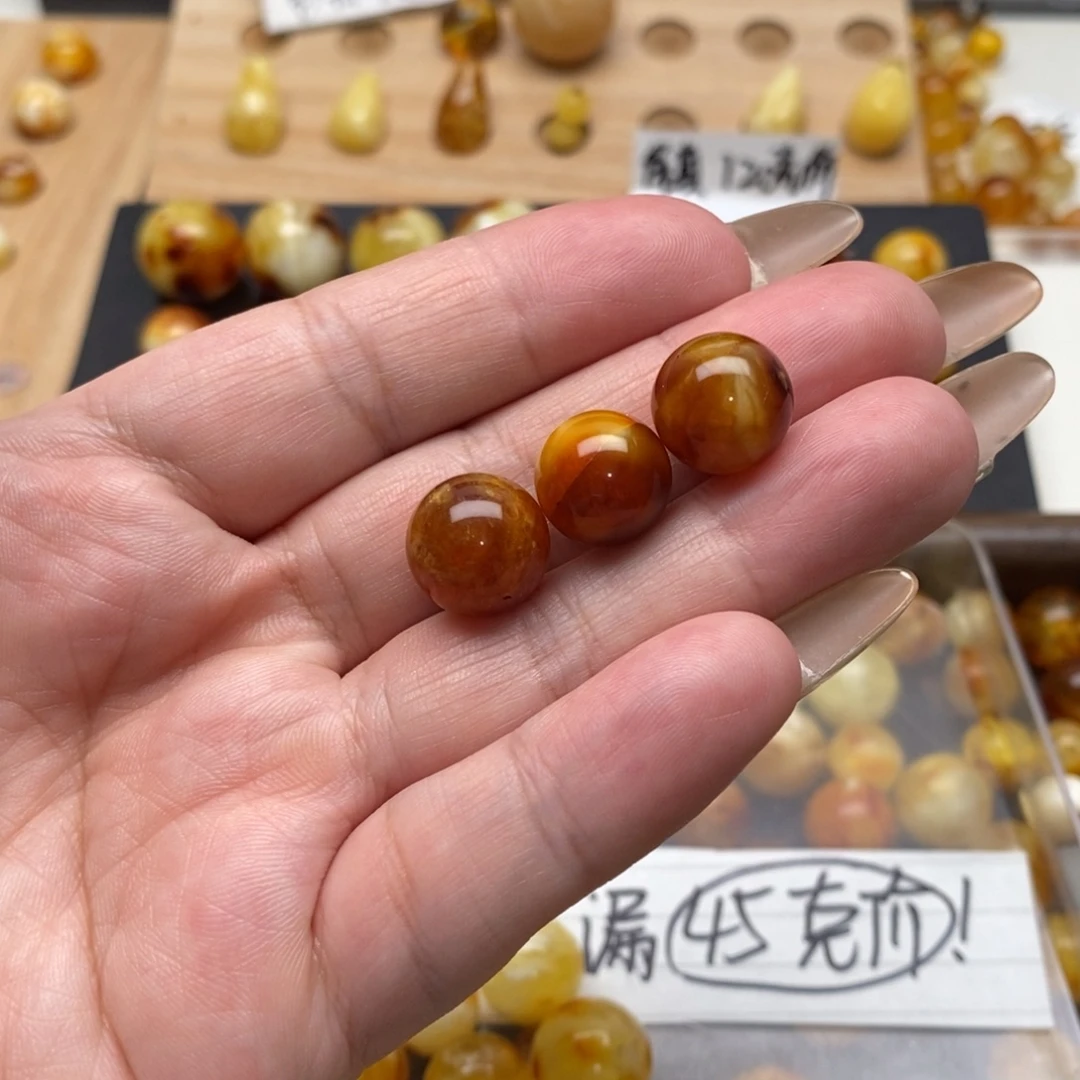 琥珀未镶嵌珠宝奇石蜜蜡3个12.9，1192