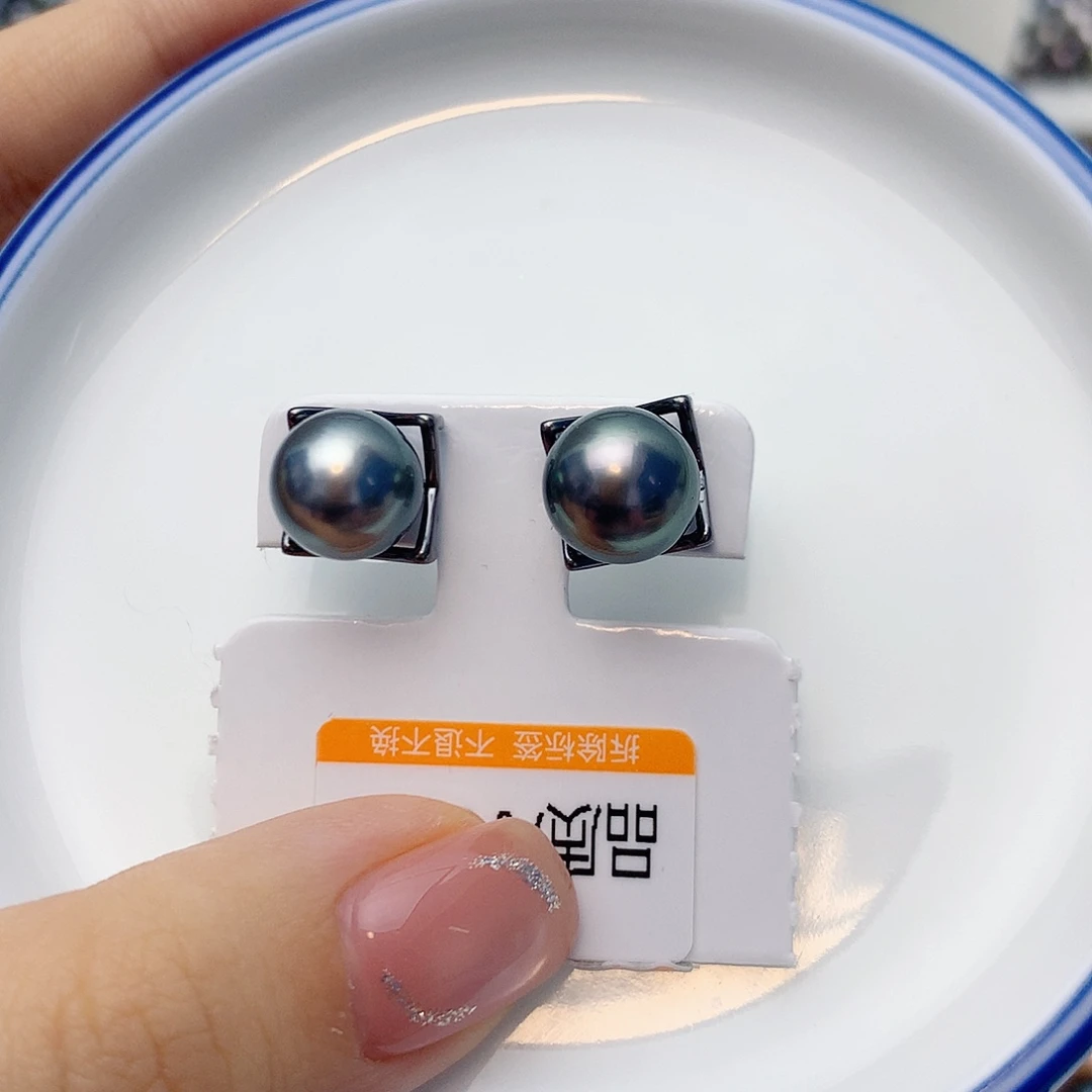 海水珍珠耳饰银S925镶嵌w43