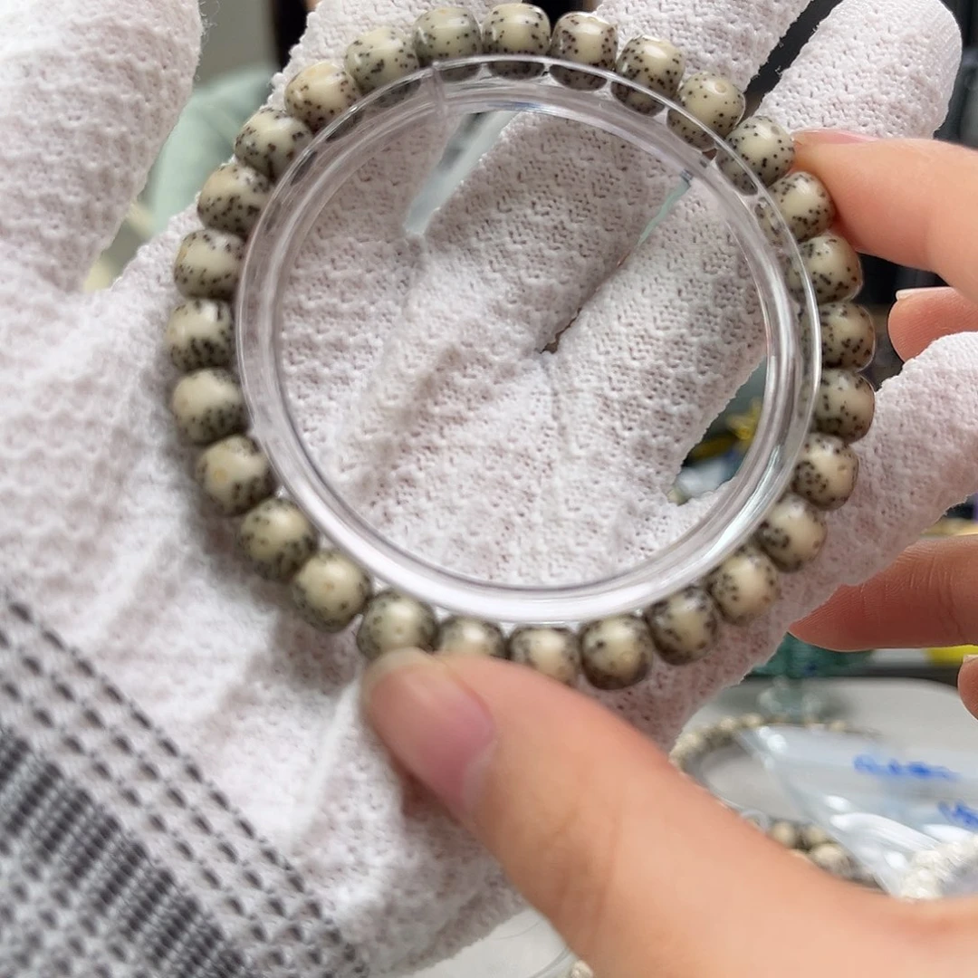 手串星月菩提骨瓷白一线天单圈