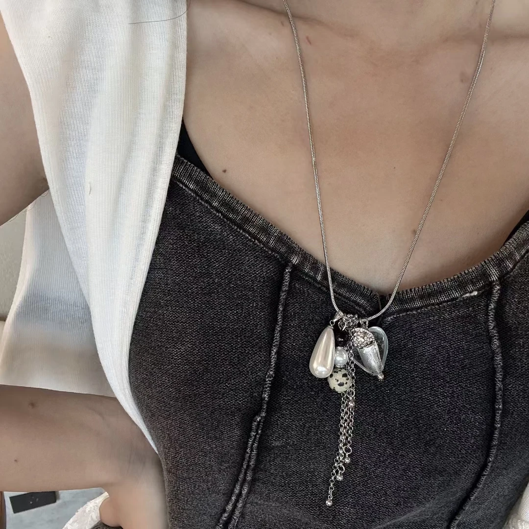 钛钢锆石项链 极简风小众首饰锁骨链女素款