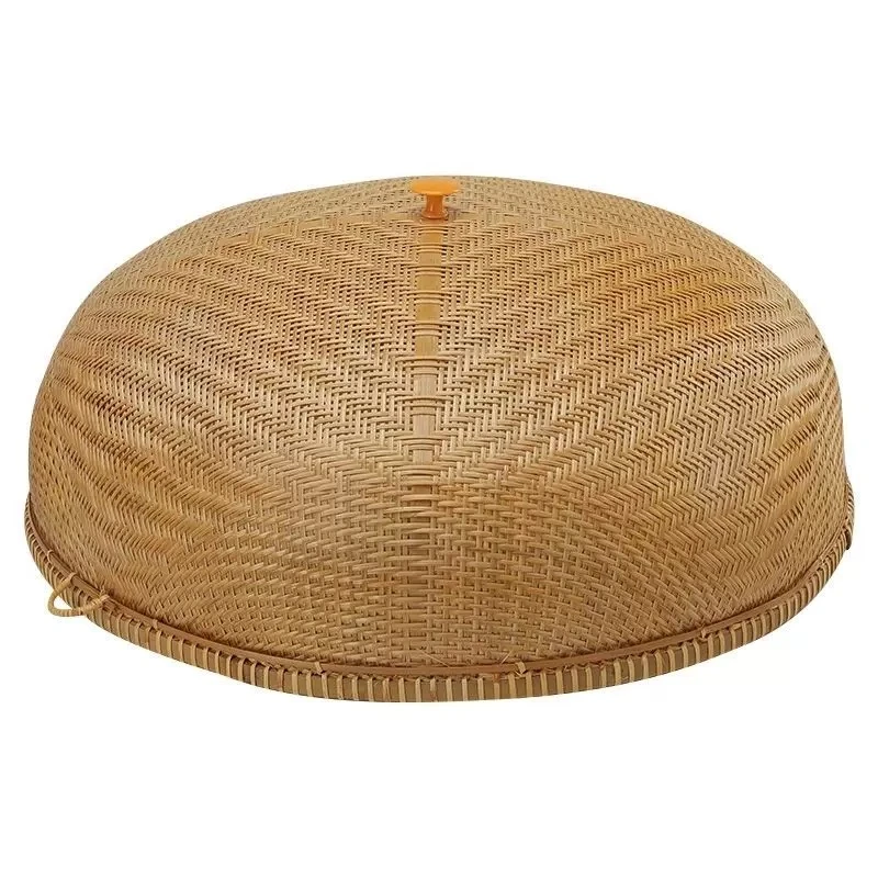 餐桌罩菜罩纯手工竹丝编织东南亚风中式收纳筐餐厅天然藤收口