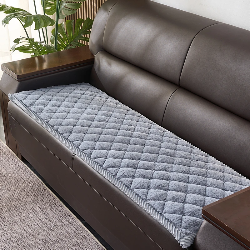 冬季办公沙发垫秋冬真皮沙发垫防滑商务沙发垫子毛绒垫子保暖椅垫