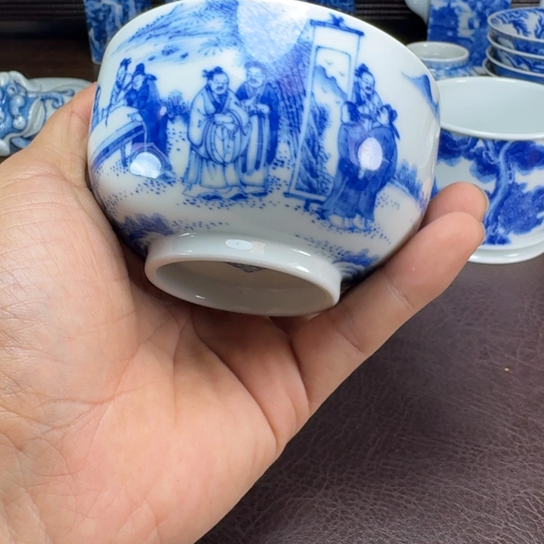 春***者瓷片当代景德镇陶瓷手绘茶具
