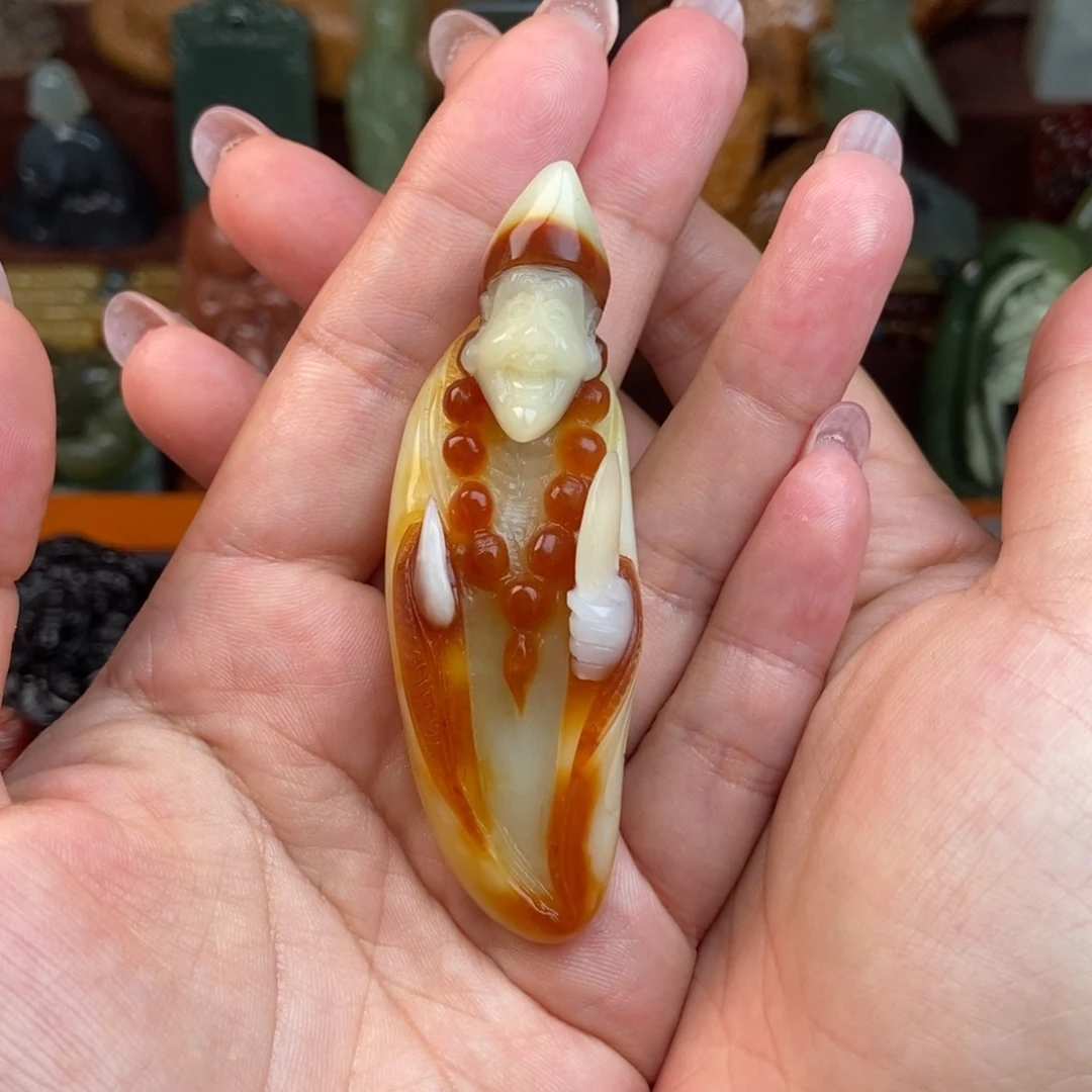 岫玉未镶嵌挂件梅****来