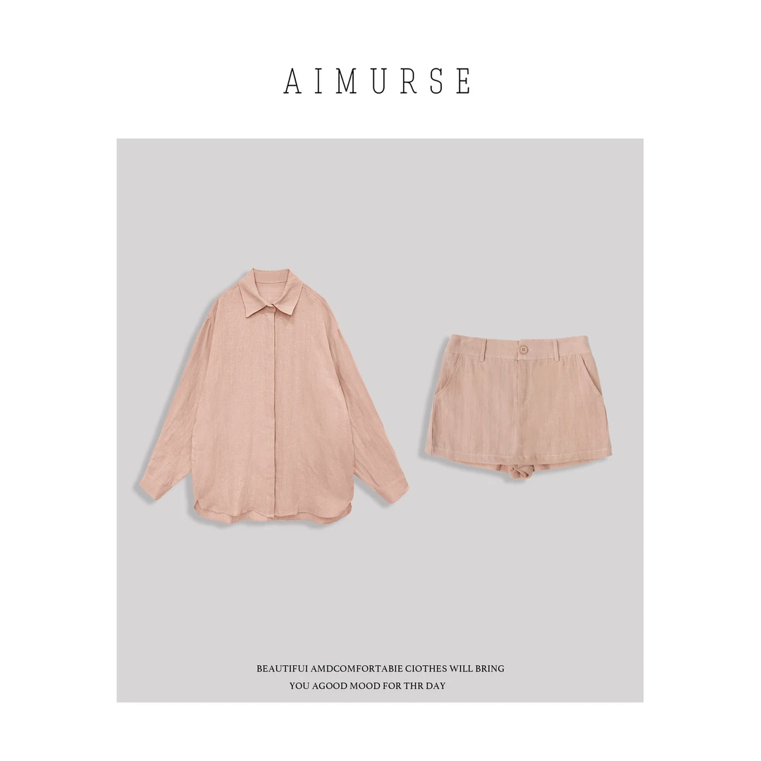 小众设计师2024女士纯亚麻套装时尚简约套装LD0377