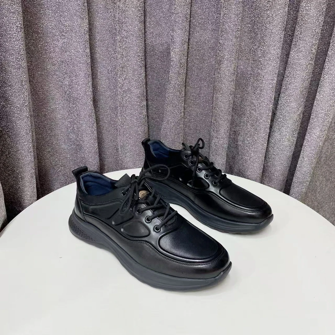 C3366 黑色 舒适平底时尚超轻软底男士休闲鞋  老爹鞋