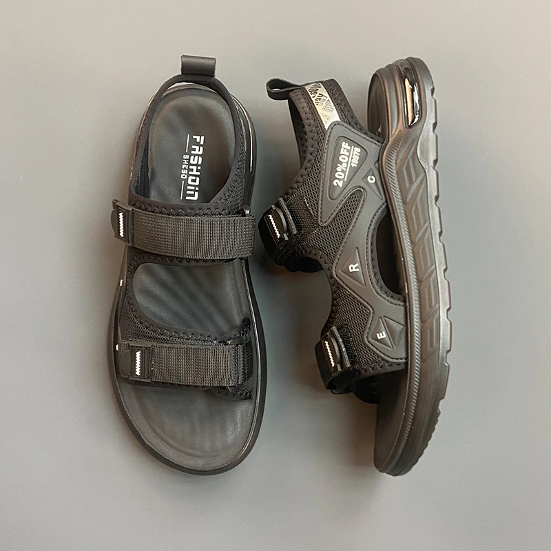 男士时尚休闲沙滩鞋夏透气软底厚底男款户外舒适潮流百搭轻便凉鞋