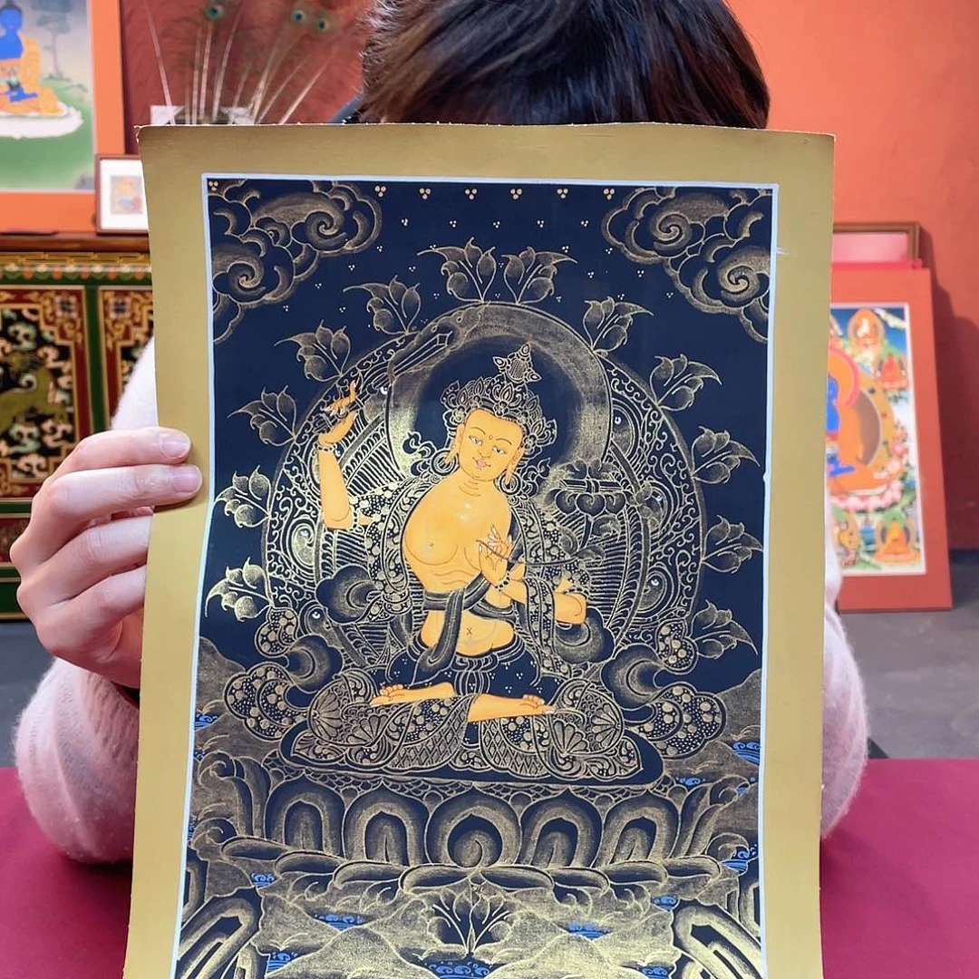 装裱画22×30文殊纯手绘