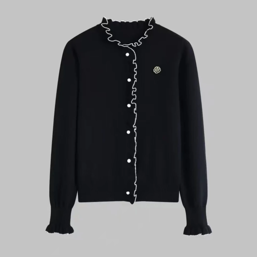 针织套衫上衣黑色套头百搭针织衫一体绒半高领针织衫纯色打底秋冬