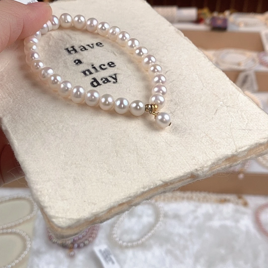 淡水珍珠银S925镶嵌手绳