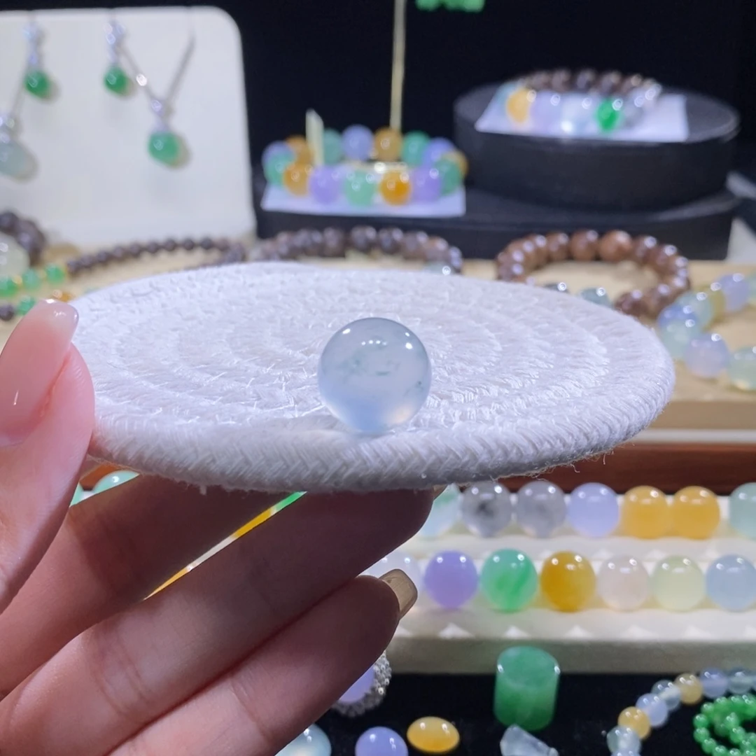 翡翠未镶嵌颈饰高冰碎花珠卡14.7