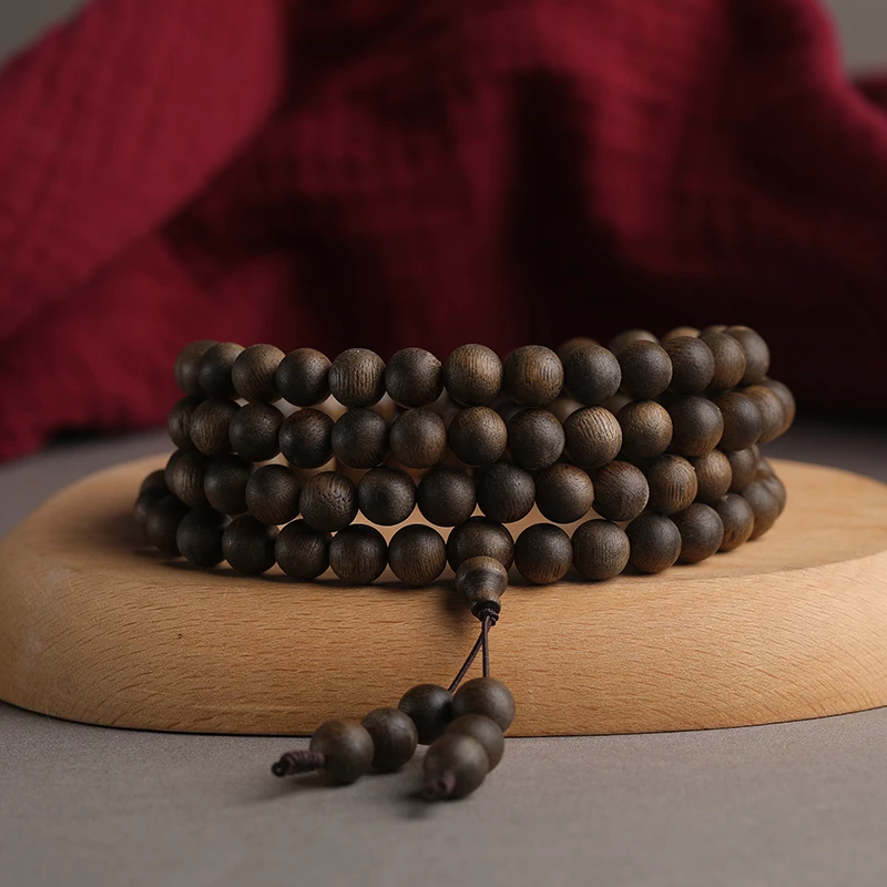 【曹总沉香】SJD016沉香木串圆珠单圈手串项链 | 多样性发其一 