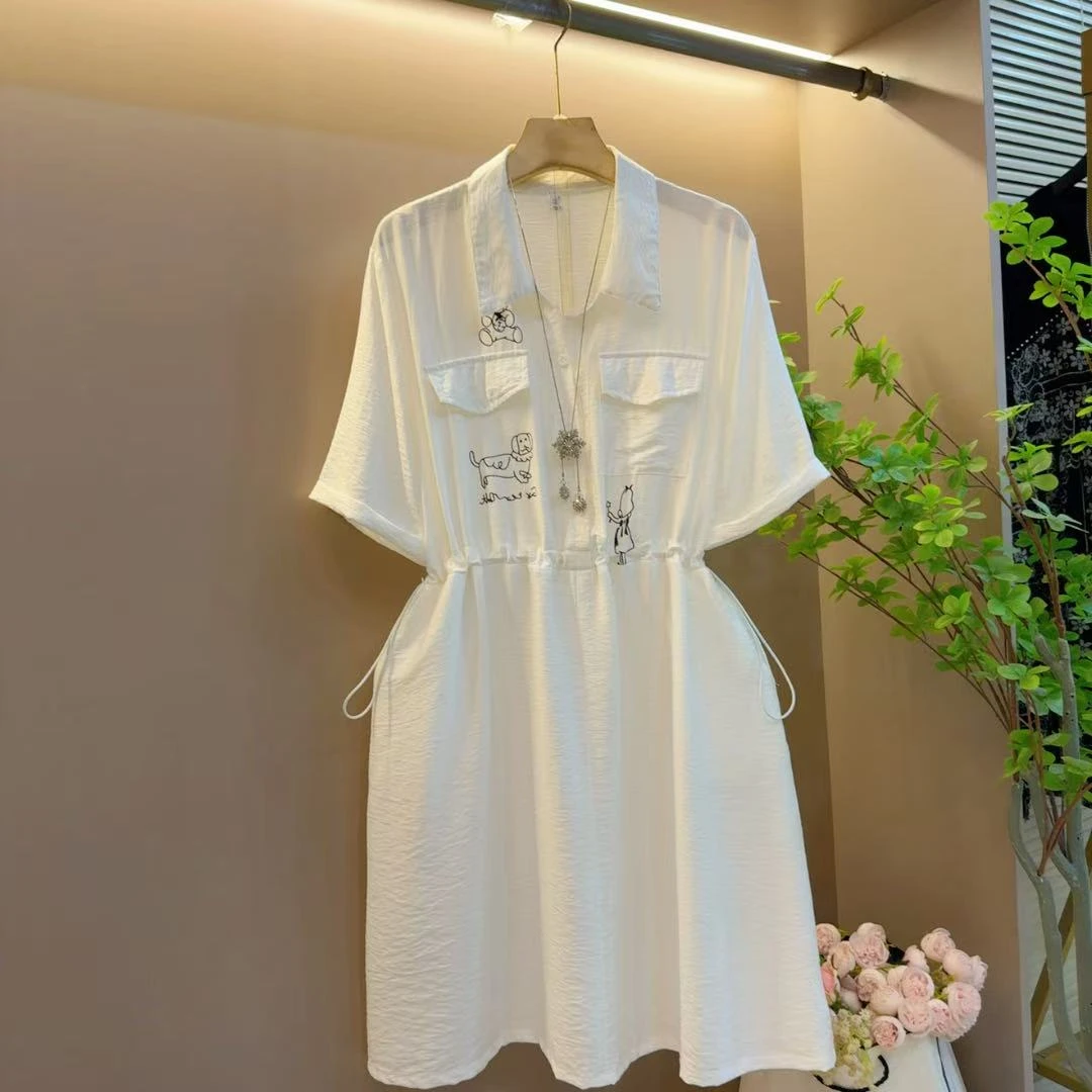 时尚欧货夏季新款图案系绳设计感休闲气质搭连衣裙（长95左右）