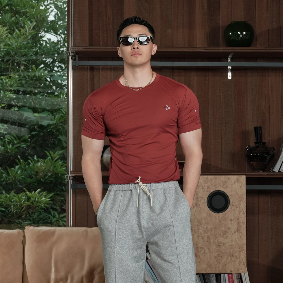 Basic Unit 基本单元 速干短袖紧身运动T恤男款修身训练健身衣服