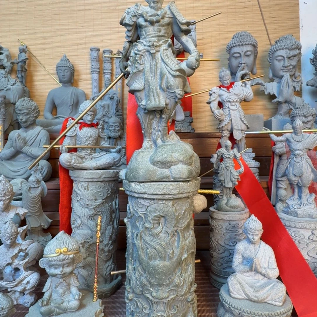 石材龙柱➕大号悟空黑化