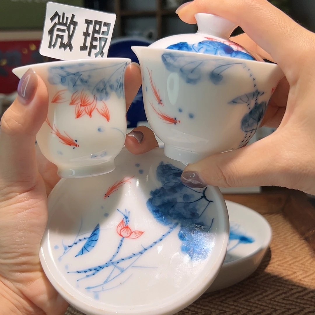 【闪购商品】微瑕 手绘 盖碗