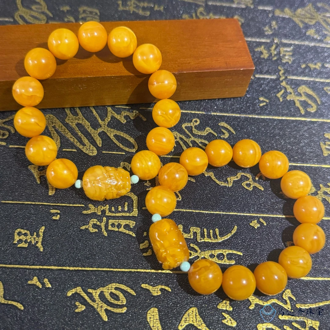 【乌达齐珠宝】12mm老蜡貔貅单圈手串@多样性只发其中一件