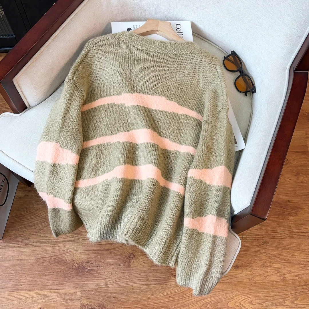 2025专柜新款精品女装—气质网红时尚百搭圆领毛衣#6横茄子红