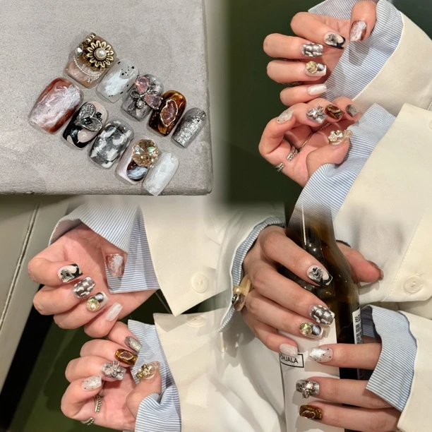 {预售}  Mori茉莉 | 焦糖玛奇朵 【纯手工穿戴甲】10片