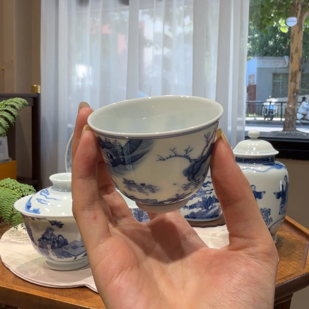 敏微瑕指日高升陶瓷手绘