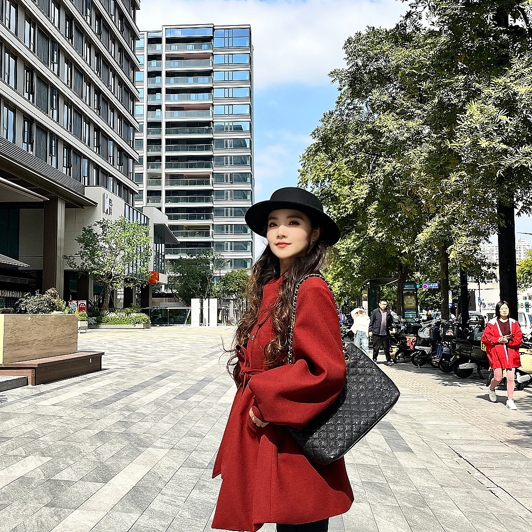 LA.Sheila“樱桃红了”大衣羽绒服254-YRF/1023-95879