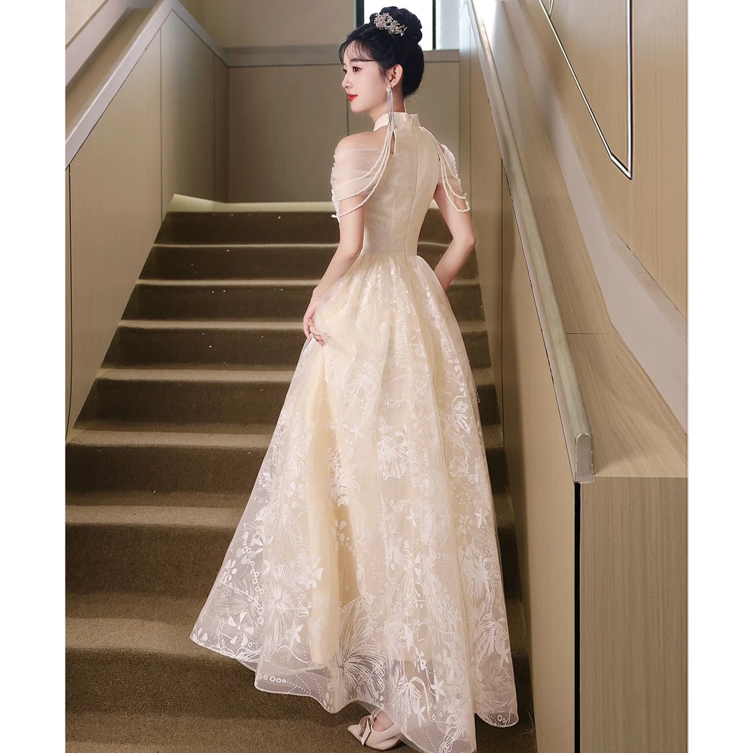 晚礼服裙女2025新款高级感生日宴会轻奢小众高端绝美中式旗袍年会