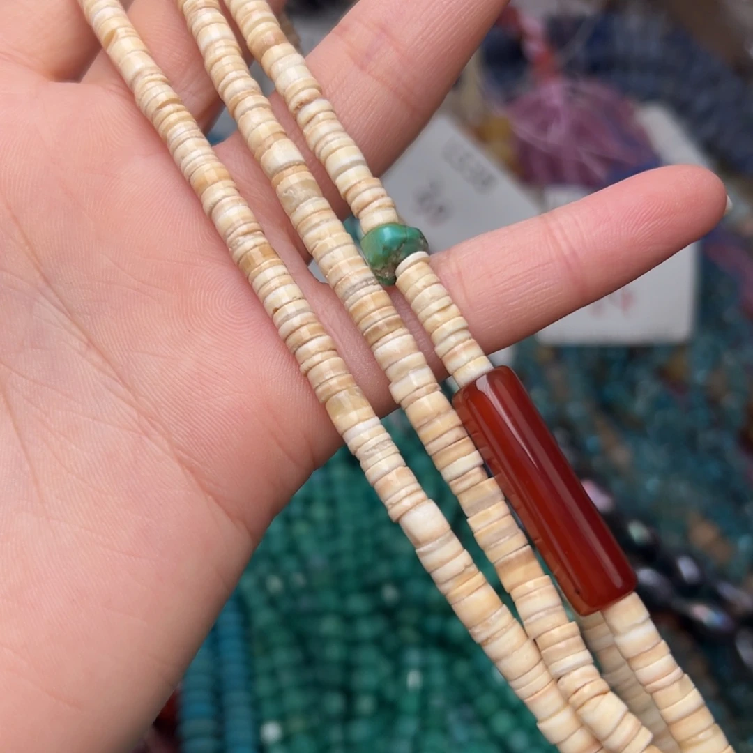 玛瑙/玉髓合金珠宝半成品L549。5mm木瓜贝隔片一条70cm