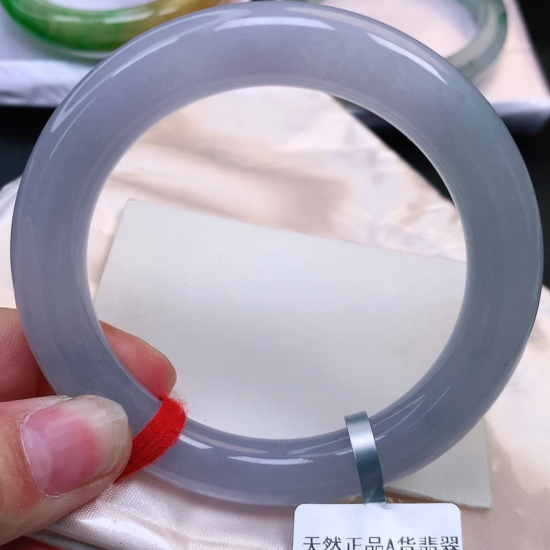 未镶嵌手镯翡翠纯天然翡翠冰紫罗兰圆条4747号